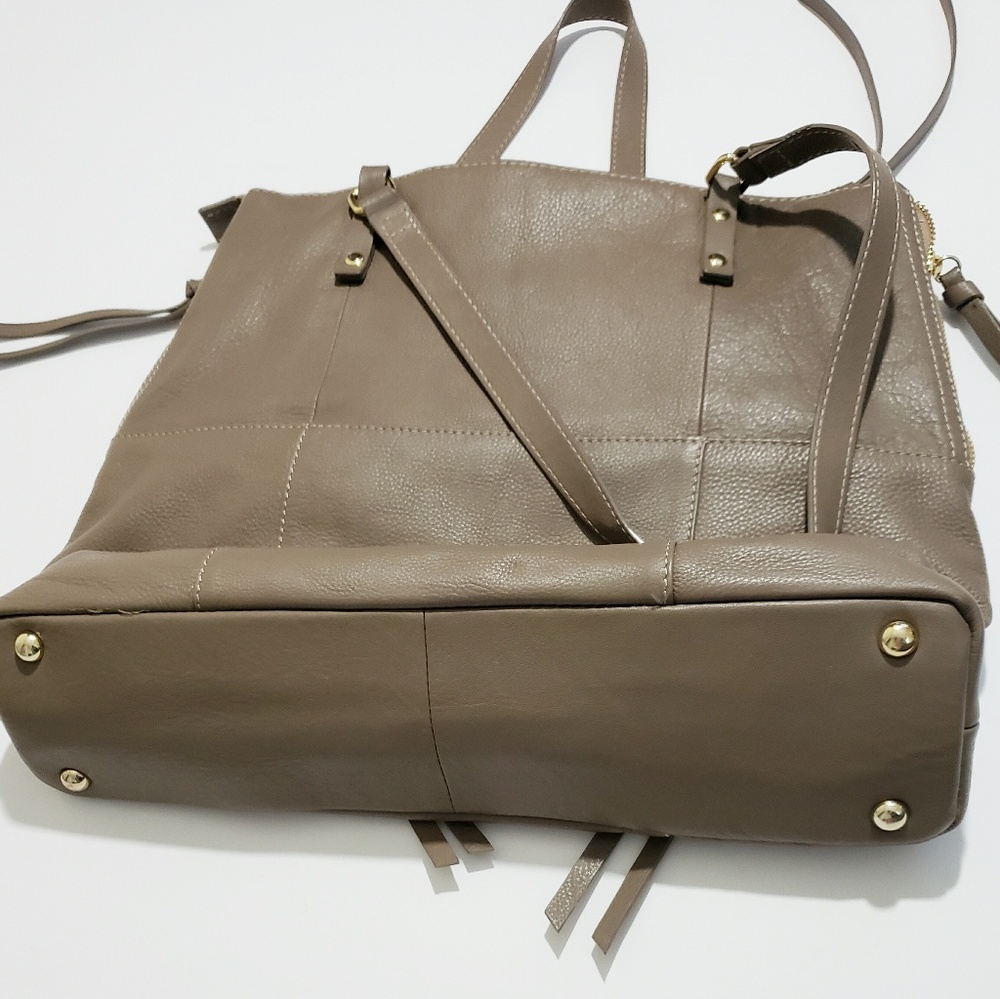 Kooba Taupe Leather Tote Shoulder Bag Purse - Picture 6 of 7